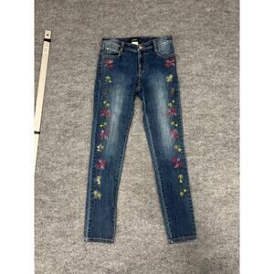 Candace Women's Embroidered Jeans‎ Size 9 Skinny Fit Vintage Y2K Rainbow Key